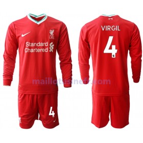 Maillot de Foot Liverpool Virgil van Dijk 4 Domicile 2020-21 Manches Longues - Enfant